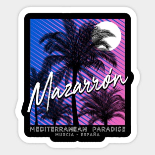 Retro Mazarron Palm Trees Poster V01 Sticker